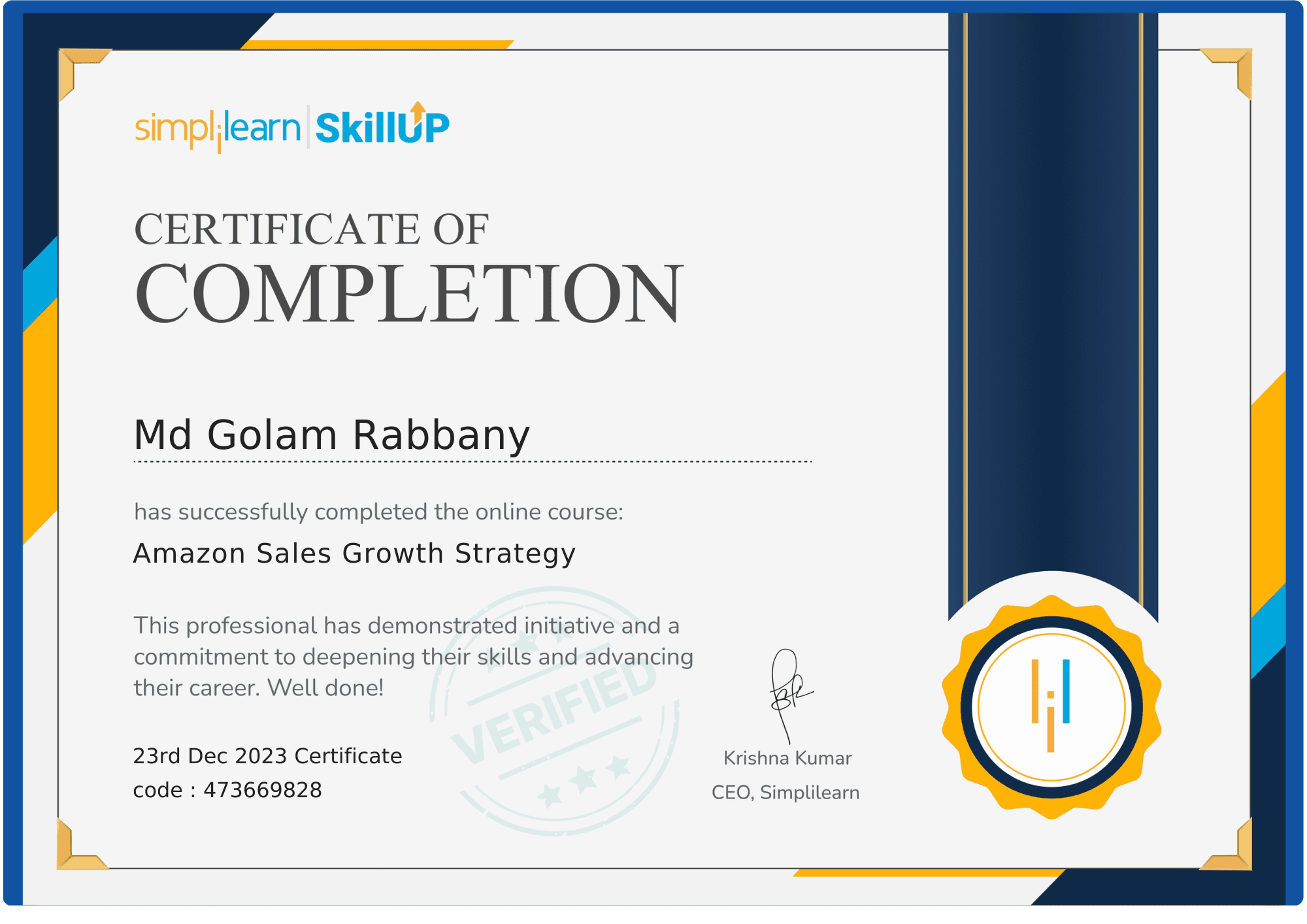 Certified Amazon Sales Growth Strategist